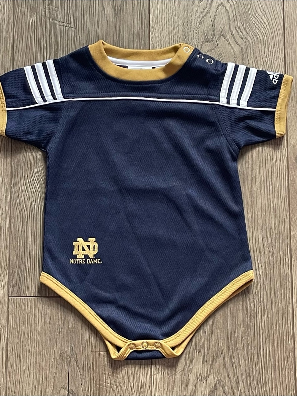 Adidas Notre Dame Fighting Irish 18m Baby Mesh Jersey Bodysuit Onesie Shirt